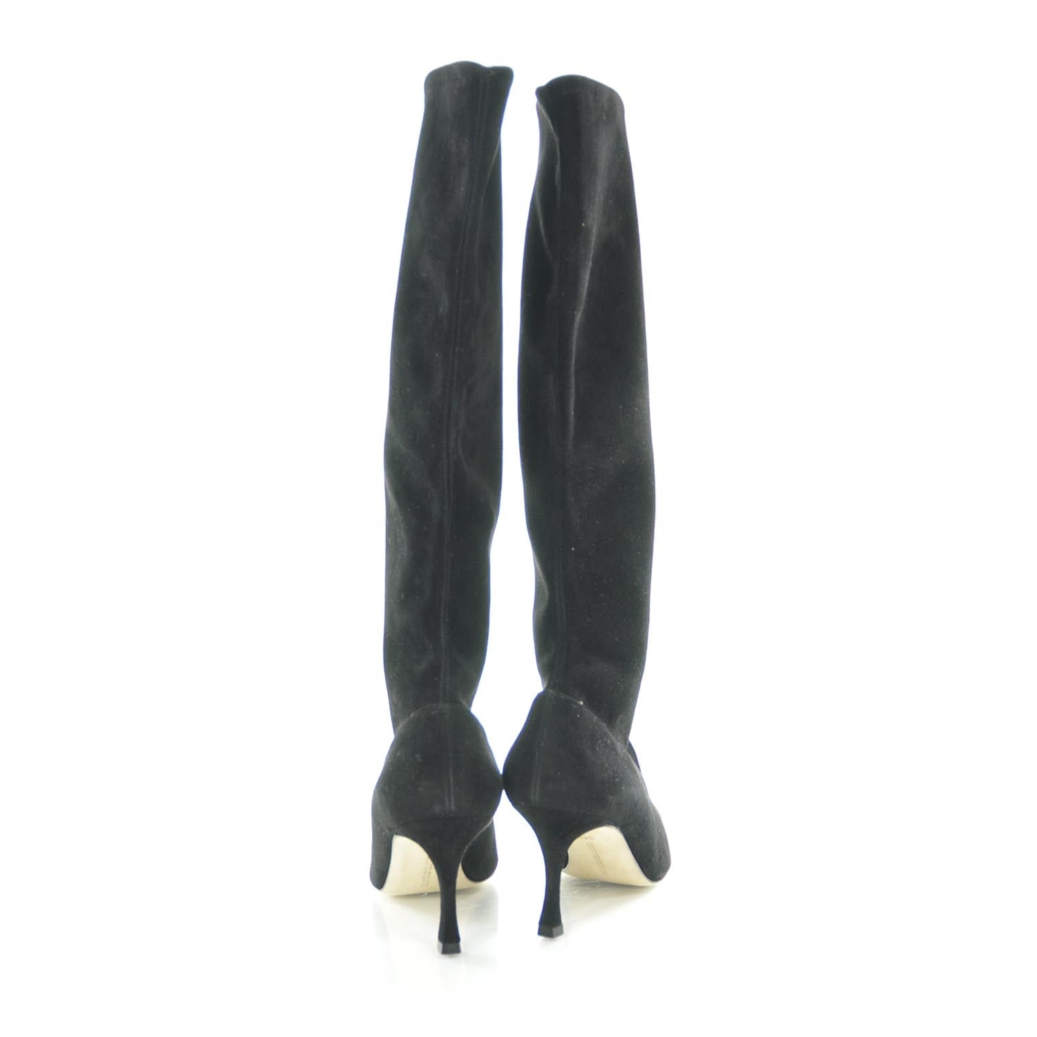 FASHIONPHILE MANOLOBLAHNIKSuedeTallBoots36.5Black 3 of 6
