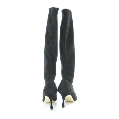 FASHIONPHILE MANOLOBLAHNIKSuedeTallBoots36.5Black 3 of 6