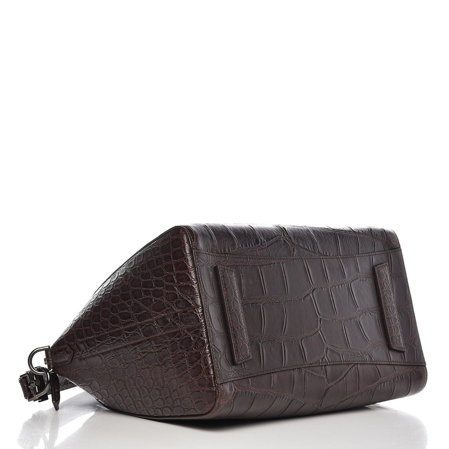 Calfskin Crocodile Embossed 3D Stud Medium Antigona Brown