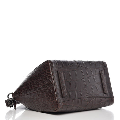 Givenchy Calfskin Crocodile Embossed 3D Stud Medium Antigona Brown 5 of 8
