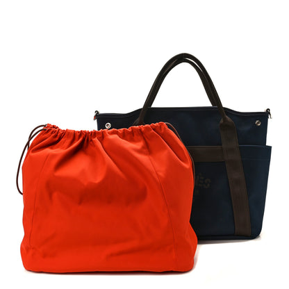 Hermes Toile Sac De Pansage Groom Bleu Navy Feu 2 of 9