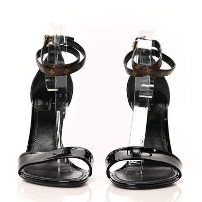 Louis Vuitton Patent Monogram Call Back Sandals 41 Black 2 of 7