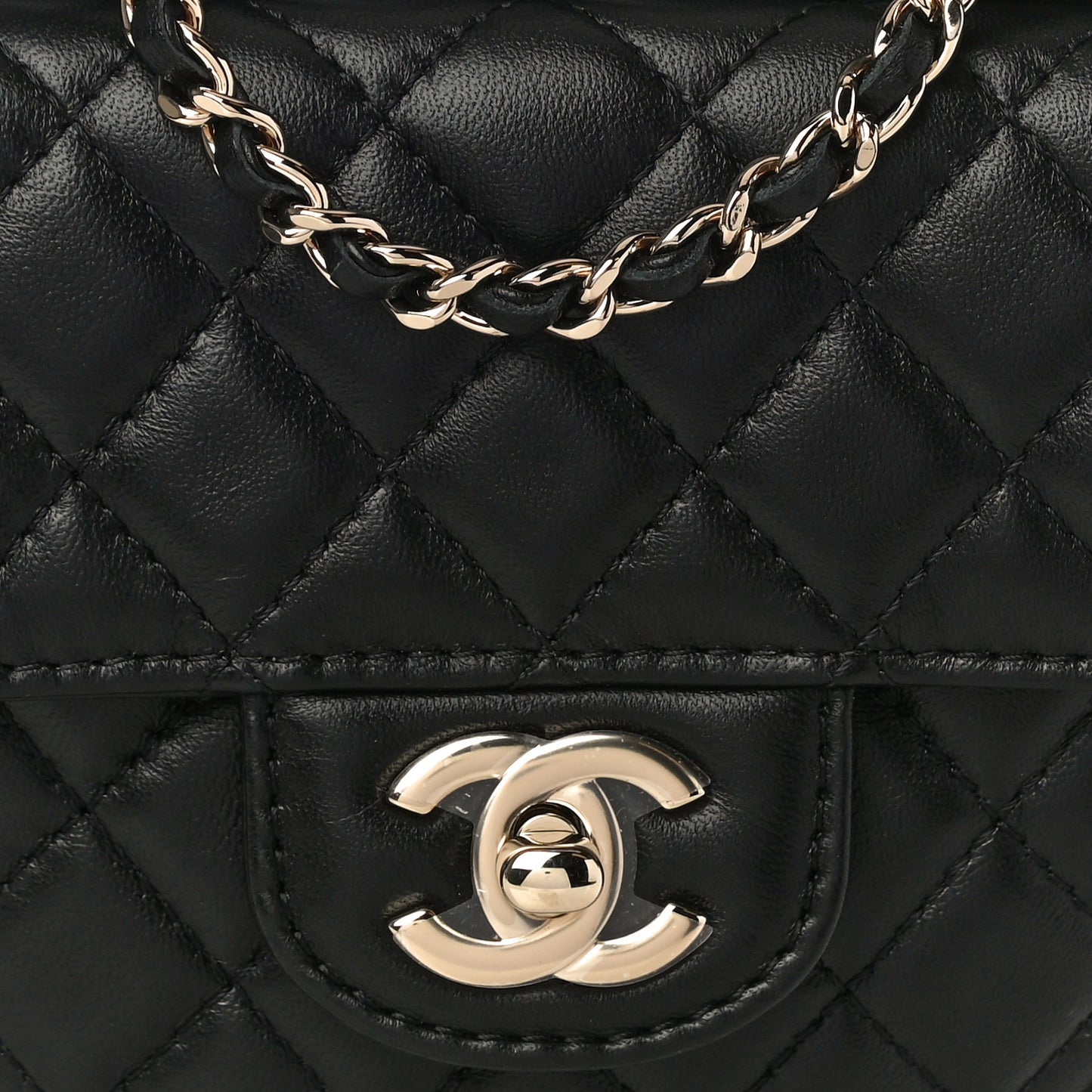 Lambskin Quilted CC In Love Heart Bag Black