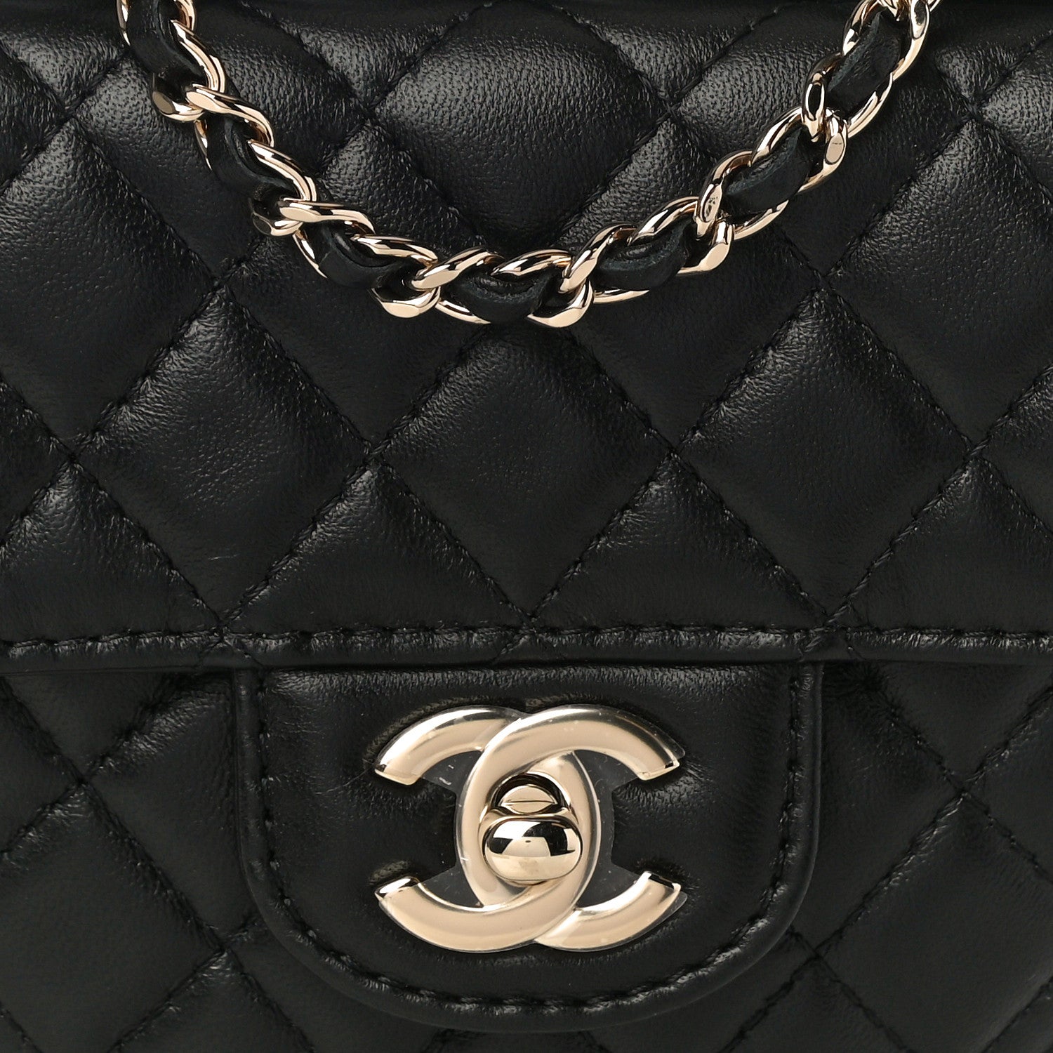 Chanel Lambskin Quilted CC In Love Heart Bag Black 8 of 10