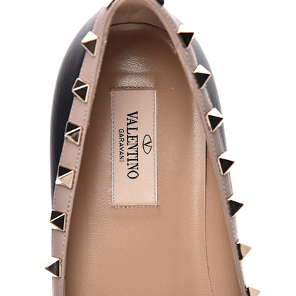 Valentino Garavani Calfskin Nappa Rockstud Ballerina Flats 40 Black Poudre 6 of 9