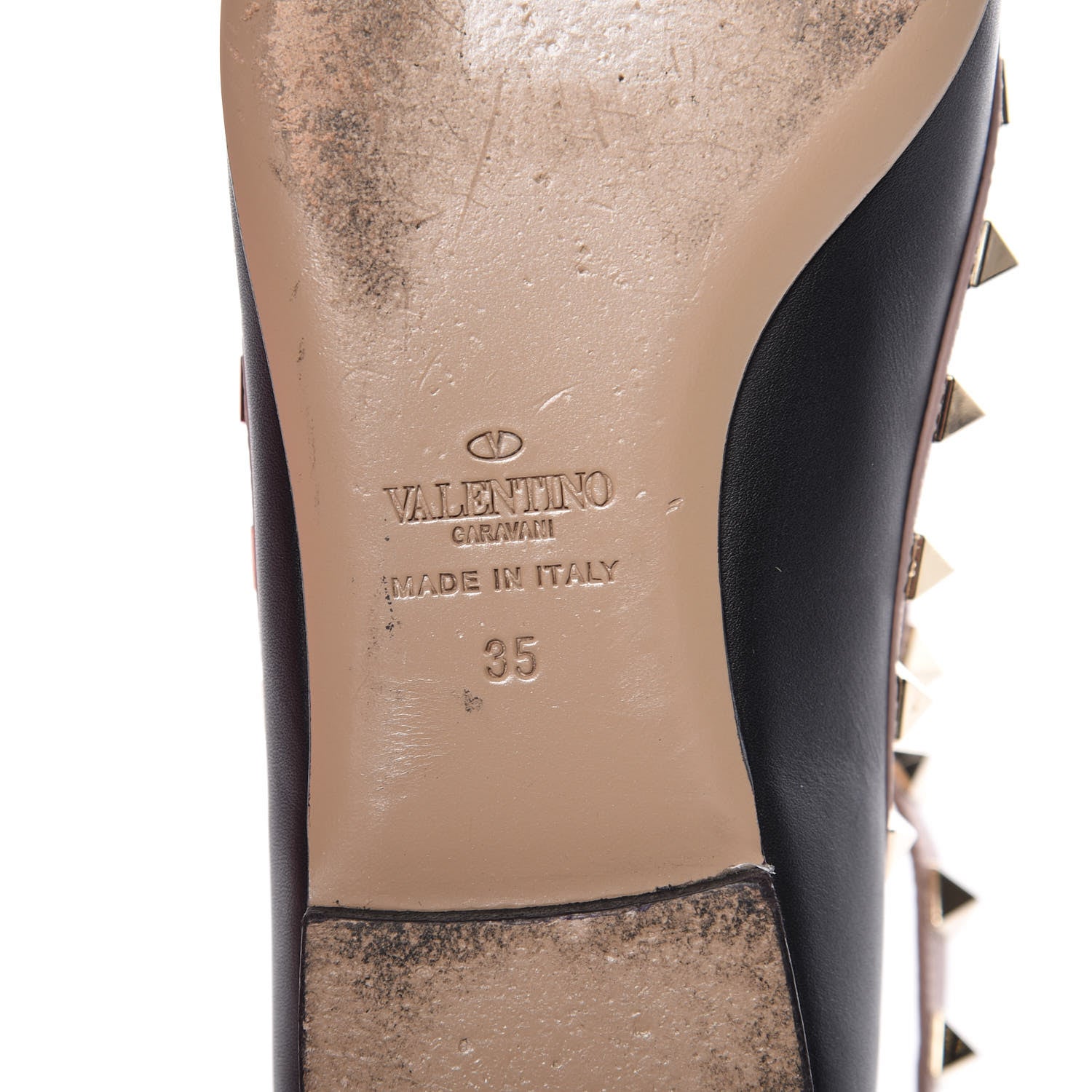 Valentino Garavani Nappa Rockstud Cage Ballerina Flats 35 Black Poudre 7 of 16