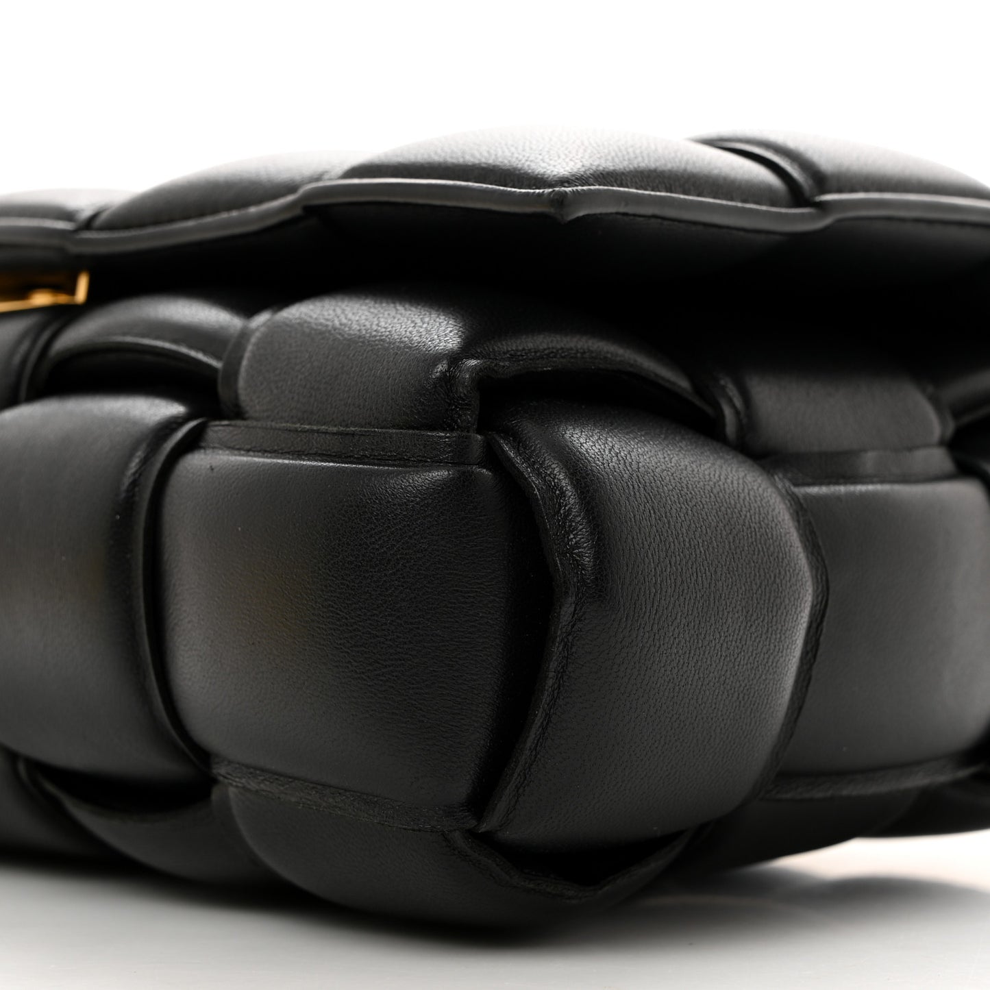 Nappa Maxi Intreccio Padded Cassette Crossbody Bag Black