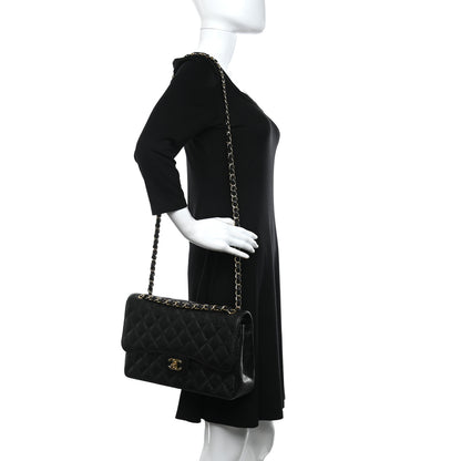 Chanel Caviar Quilted Jumbo Double Flap Black 3 of 12