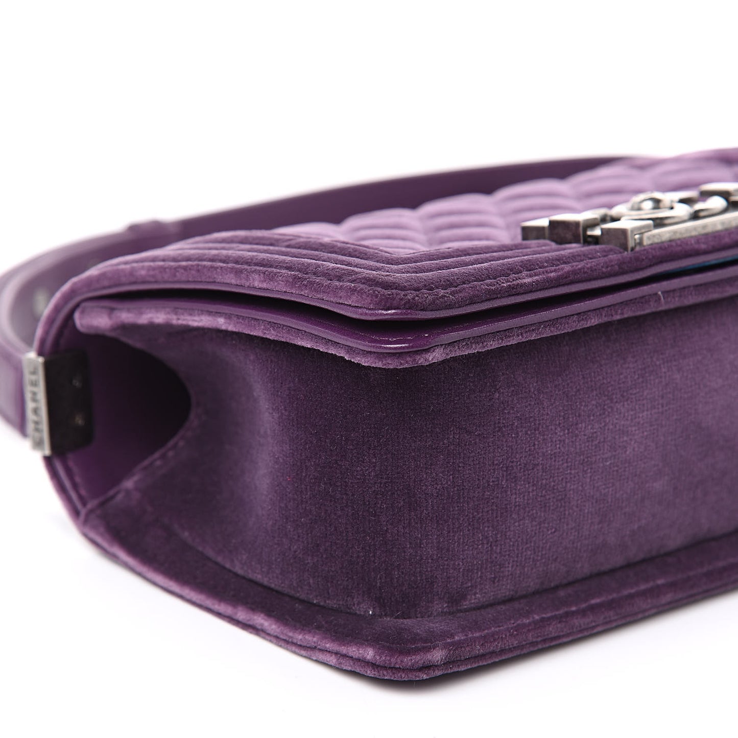 Velvet Quilted Small Boy Flap Purple