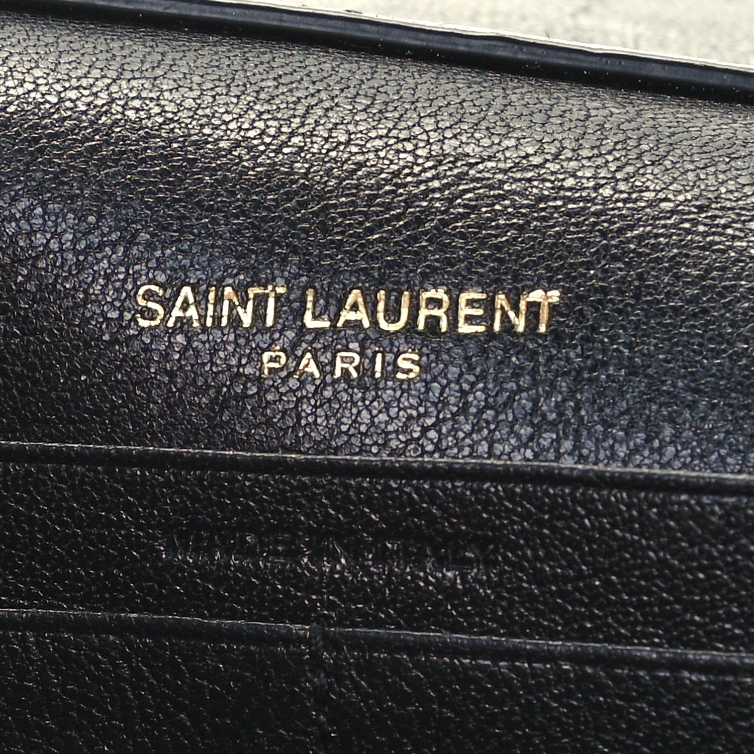Saint Laurent Lambskin Diamond Quilted Becky Chain Wallet Black 7 of 11