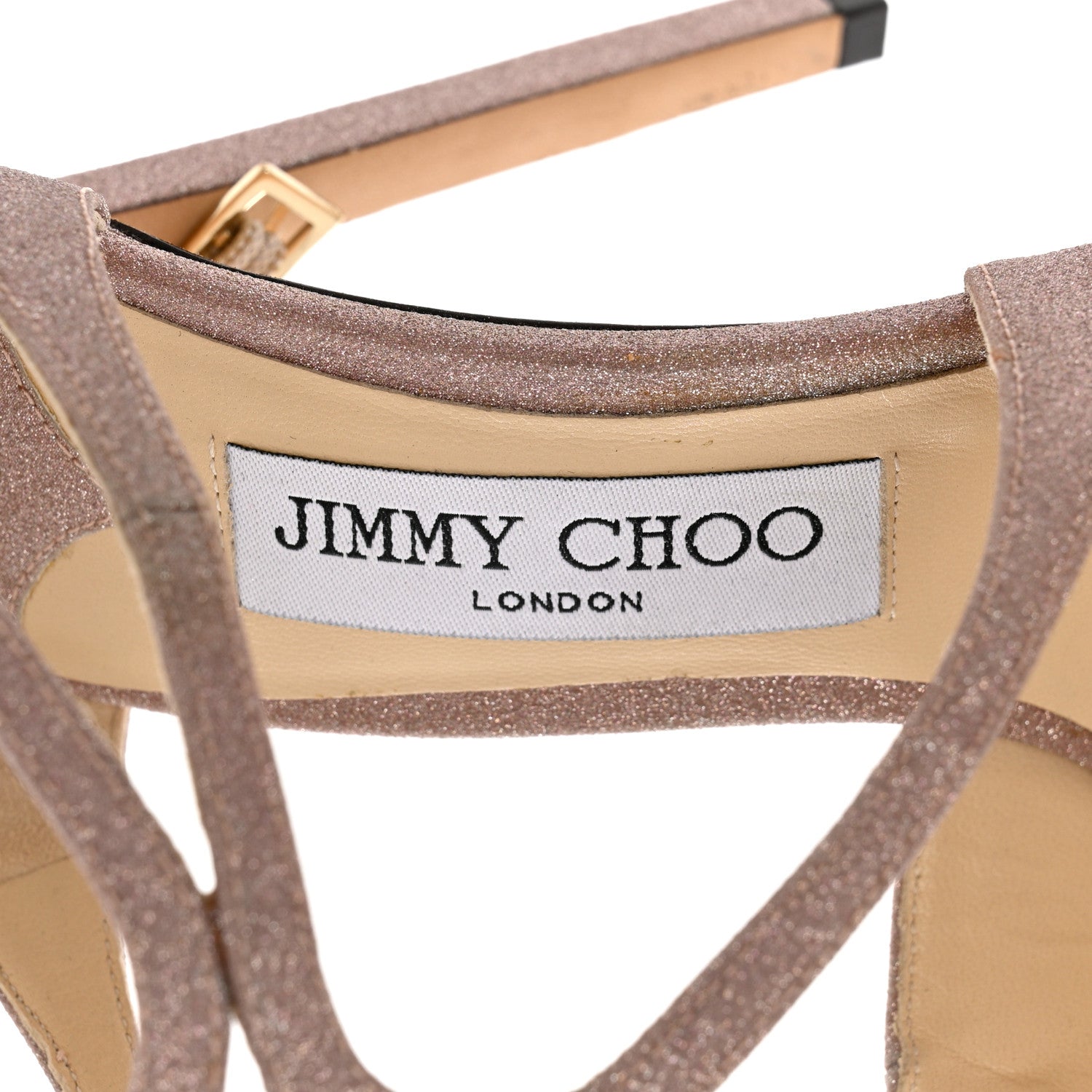 Jimmy Choo Glitter Lang Sandals 37.5 Ballet Pink 6 of 8