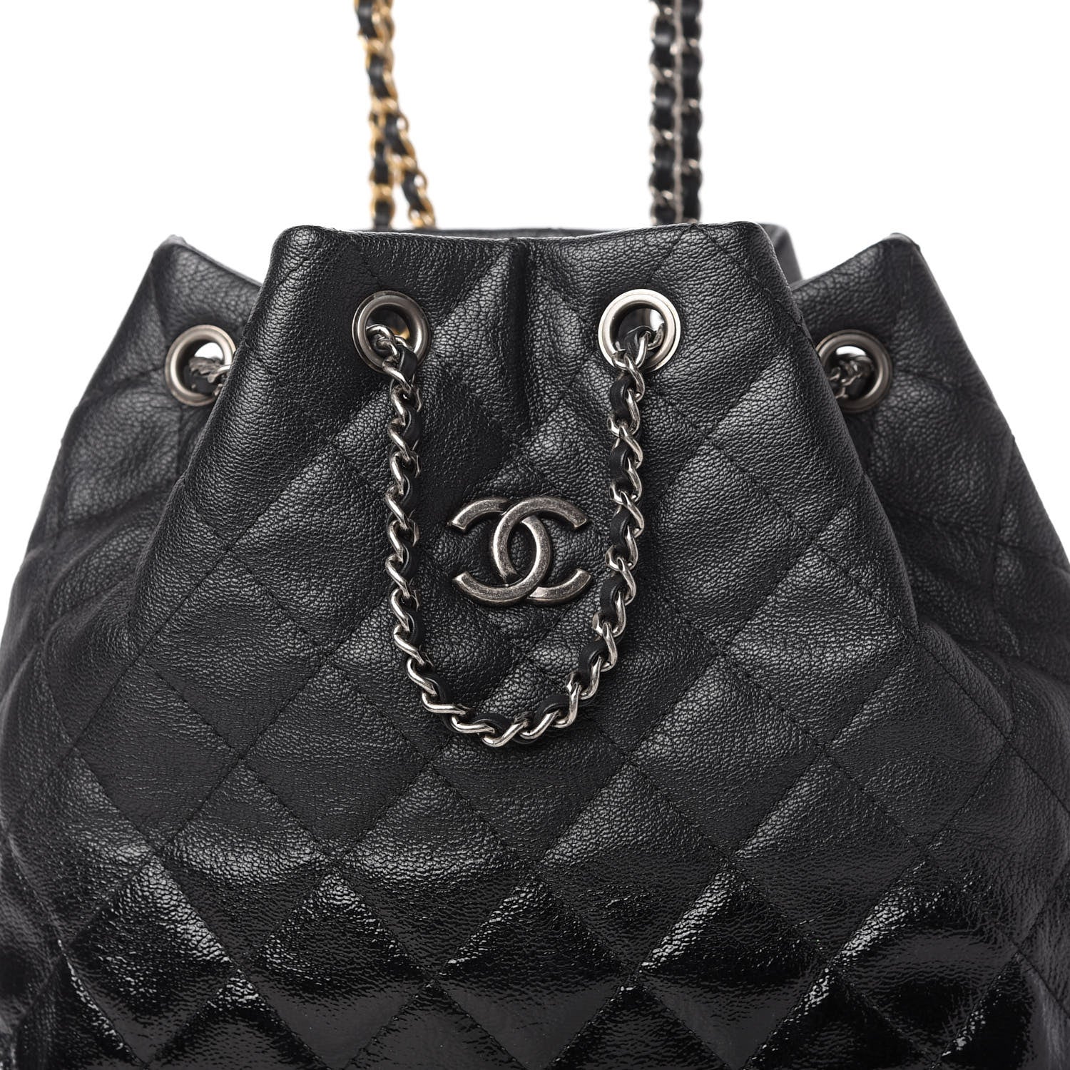 Chanel Aged Calfskin Quilted Gabrielle Backpack Black 10 of 10