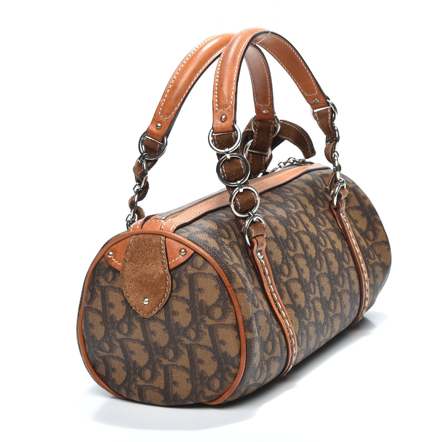 Christian Dior Monogram Trotter Romantique Boston Bag Brown 2 of 9