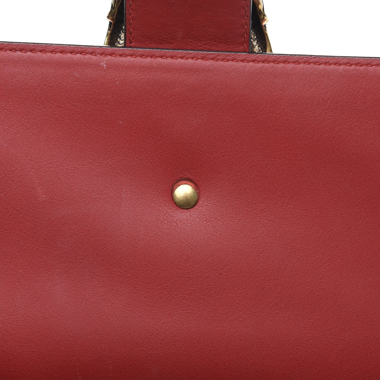 Gucci Moon Calfskin Web Large Dionysus Bamboo Top Handle Bag Hibiscus Red 15 of 18