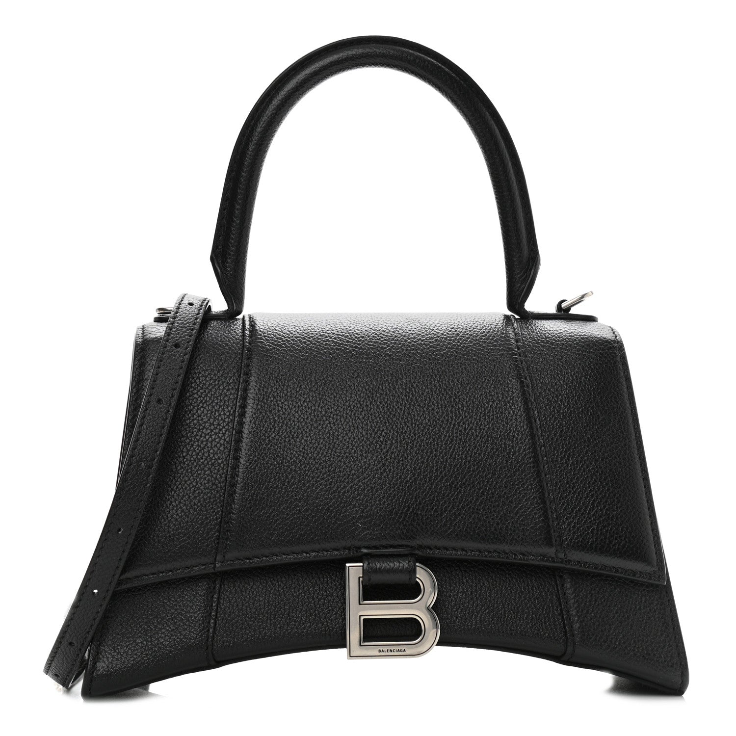 Balenciaga Grained Calfskin Small Hourglass Top Handle Bag Black 1 of 11