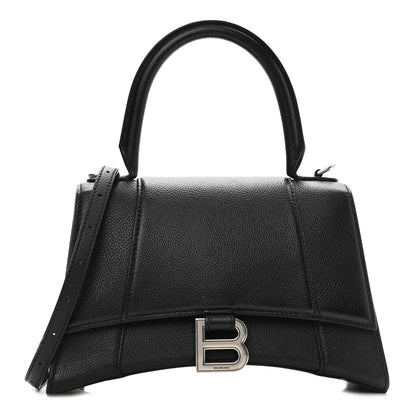 Balenciaga Grained Calfskin Small Hourglass Top Handle Bag Black 1 of 11