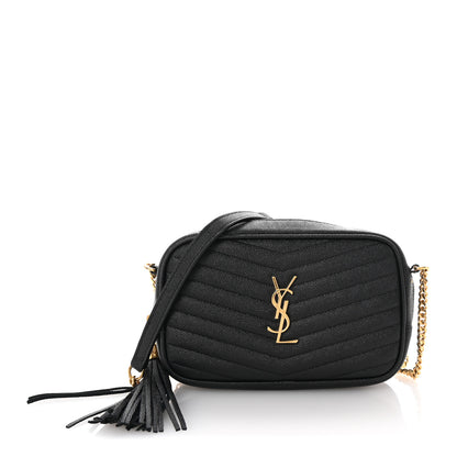 Saint Laurent Grain De Poudre Matelasse Monogram Mini Lou Camera Bag Black 1 of 9