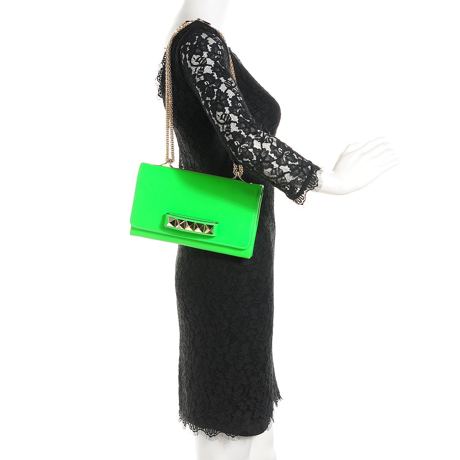 Valentino Garavani Nappa Va Va Voom Shoulder Bag Green Fluo 2 of 7