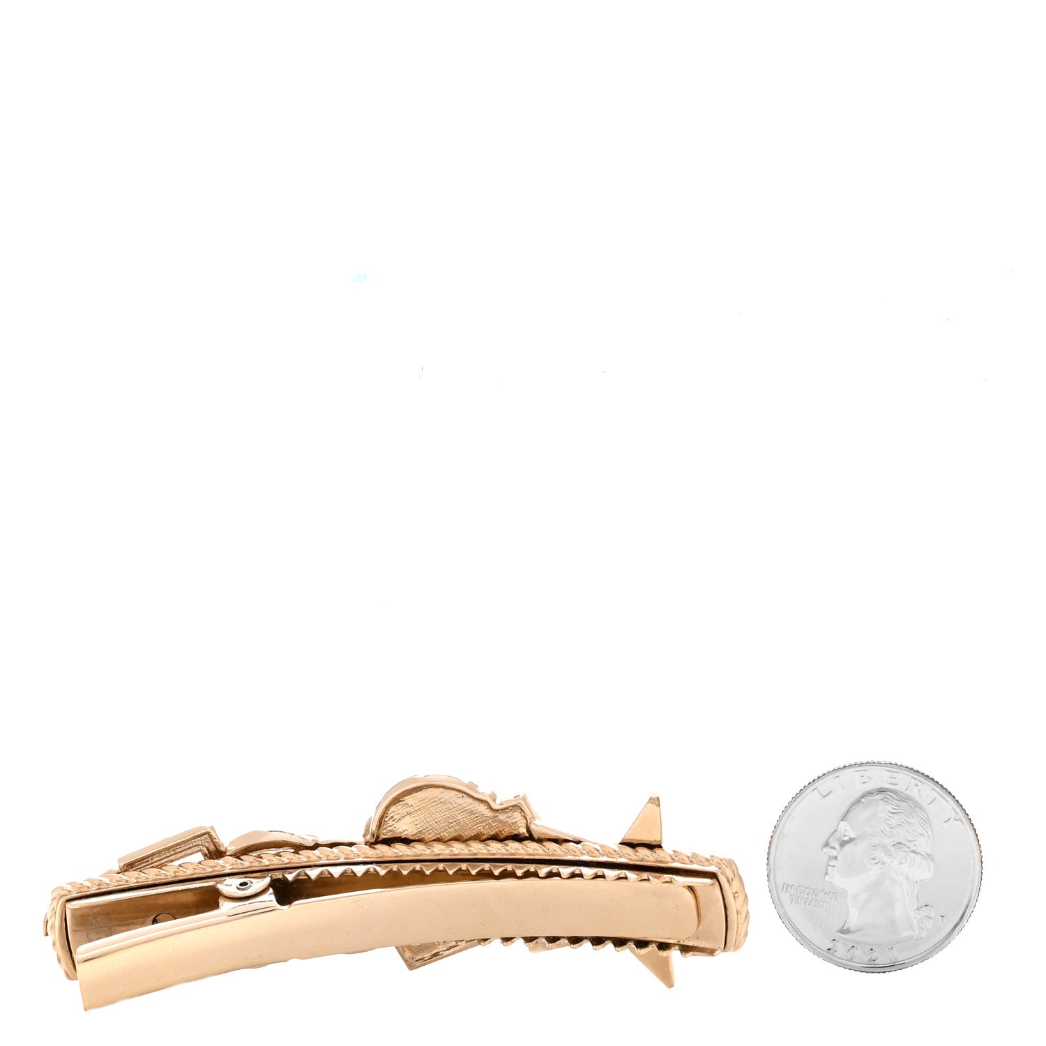 Chanel Metal Crystal CC Rue Cambon Hair Clip Gold Pearly White 2 of 3