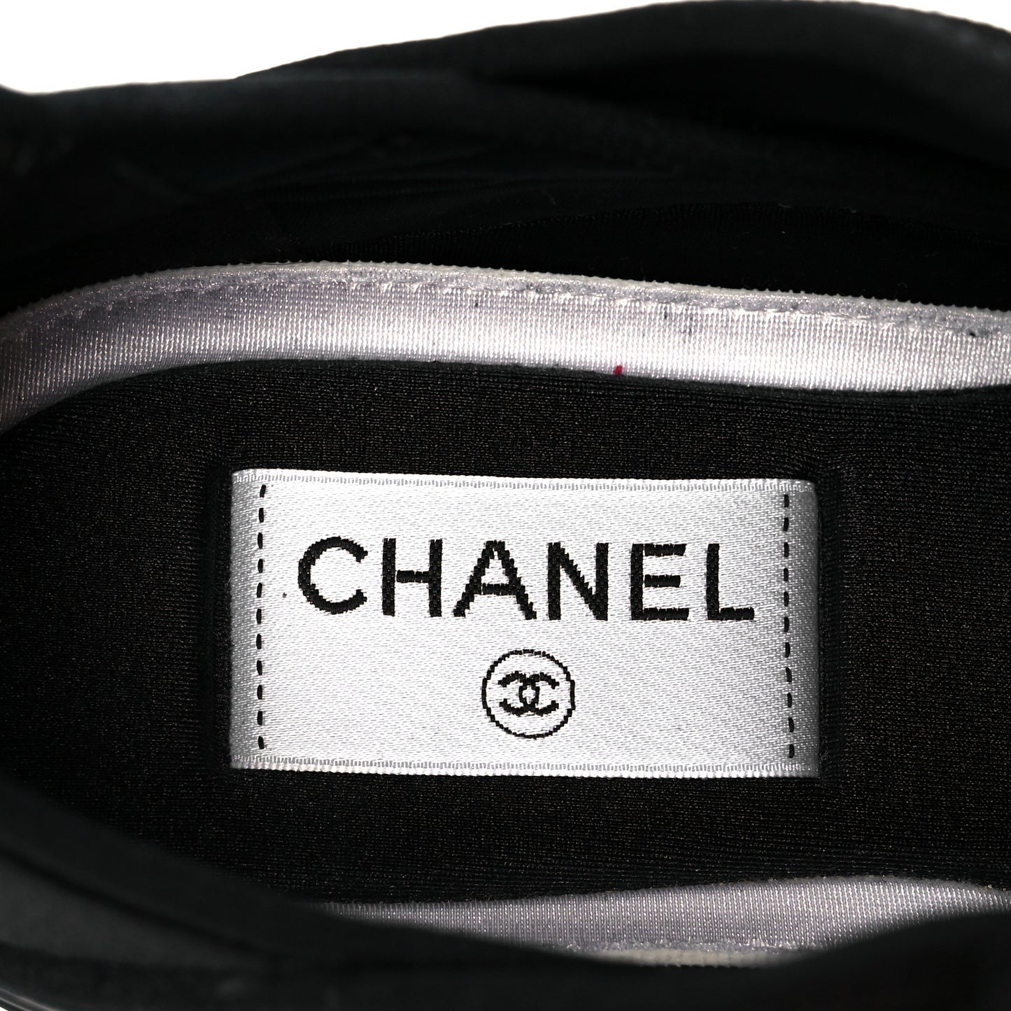 Velvet Calfskin Mixed Fibers CC Sneakers 36.5 Black