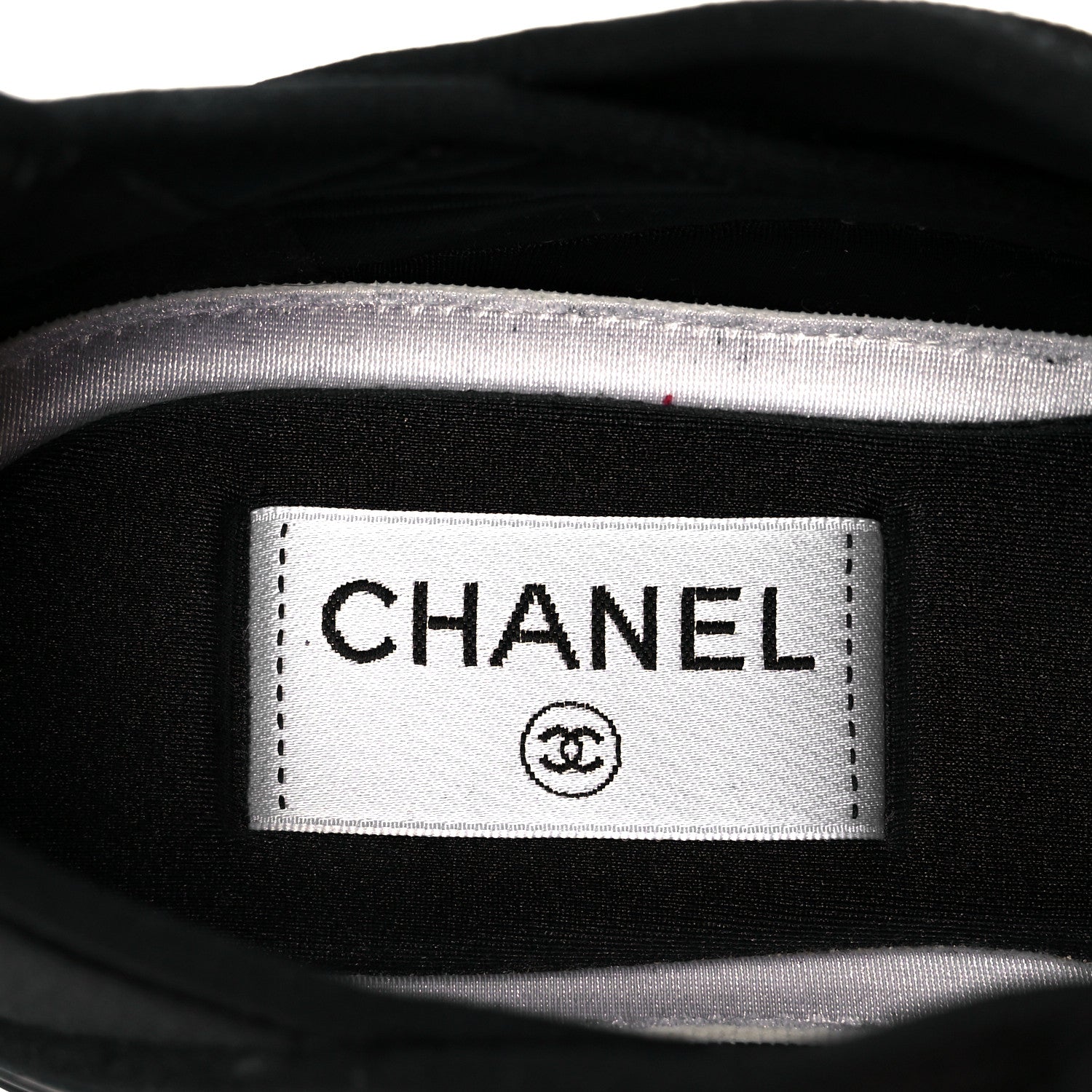 Chanel Velvet Calfskin Mixed Fibers CC Sneakers 36.5 Black 8 of 9