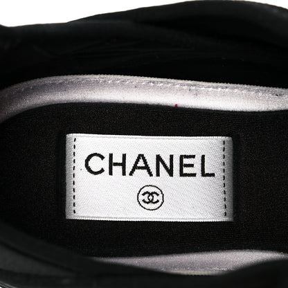 Chanel Velvet Calfskin Mixed Fibers CC Sneakers 36.5 Black 8 of 9