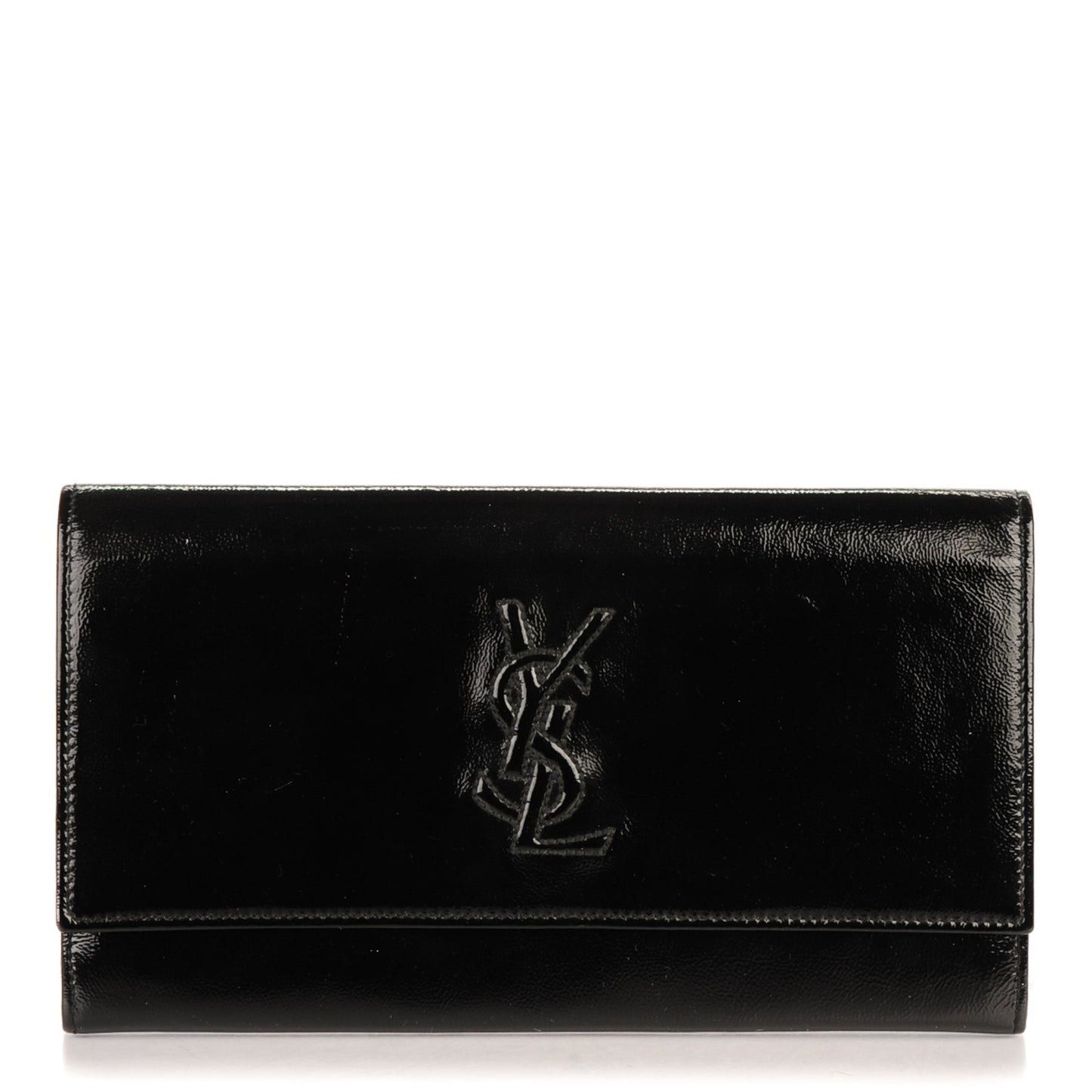 Textured Patent Monogram Small Belle De Jour Clutch Black