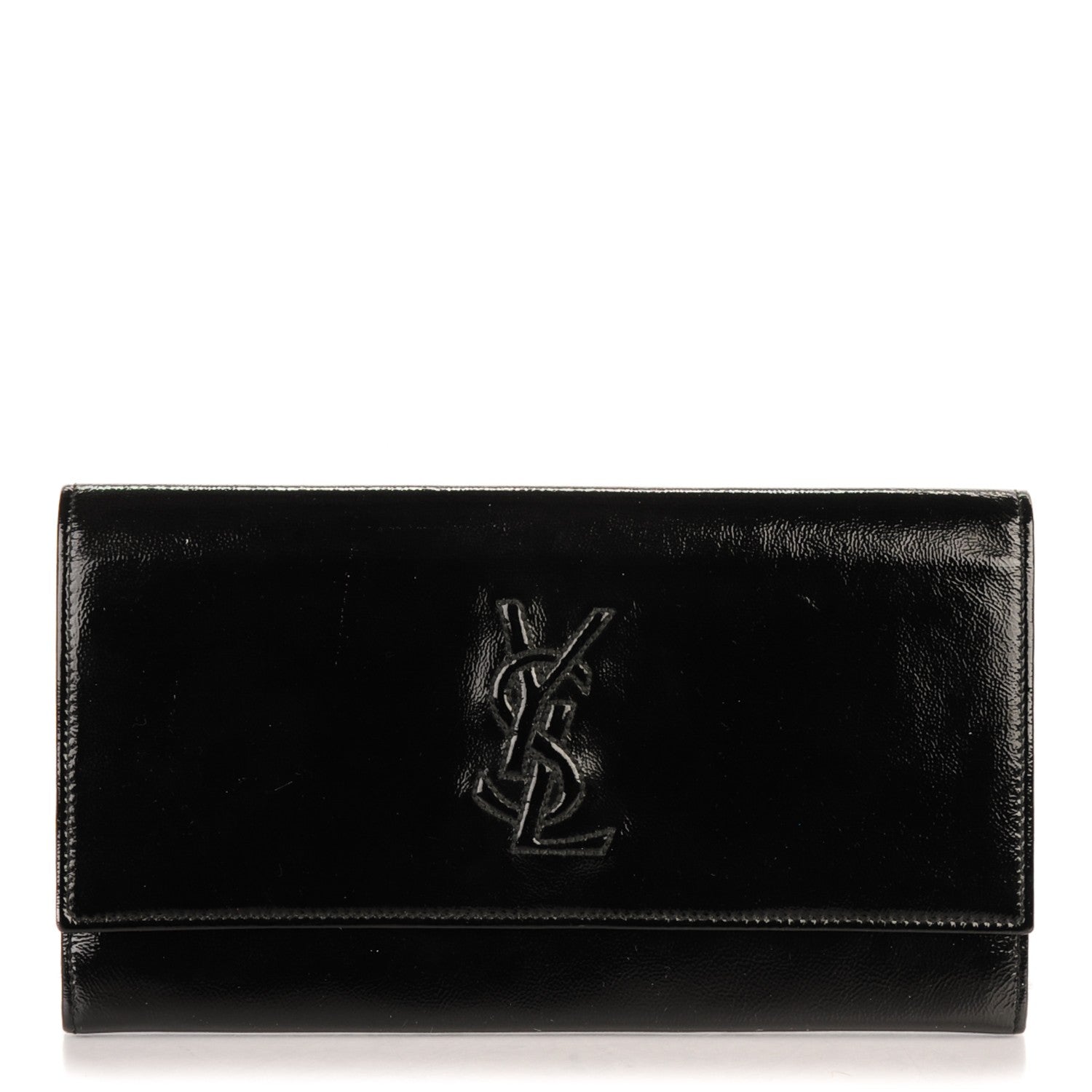 Saint Laurent Textured Patent Monogram Small Belle De Jour Clutch Black 1 of 7