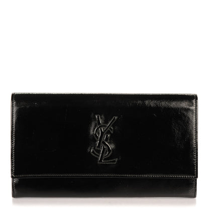 Saint Laurent Textured Patent Monogram Small Belle De Jour Clutch Black 1 of 7