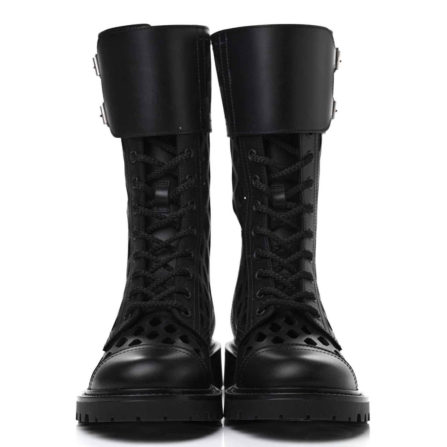 Matte Calfskin Womens D-Trap 30mm Tall Boots 35.5 Black