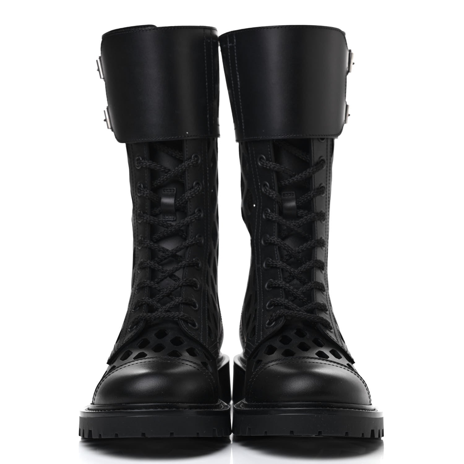 Christian Dior Matte Calfskin Womens D-Trap 30mm Tall Boots 35.5 Black 2 of 7