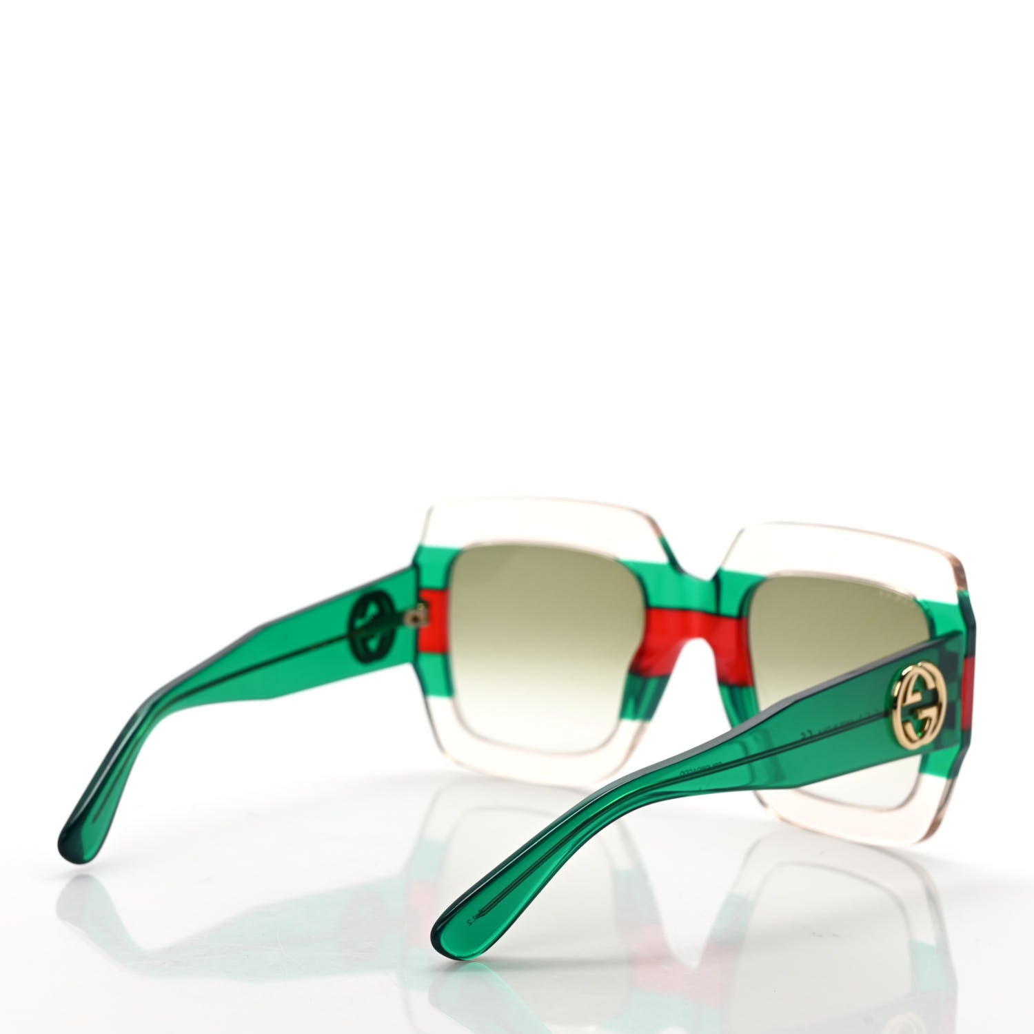 Gucci Square Web Frame GG0178S Sunglasses Green Red 4 of 8