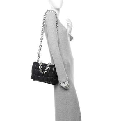 Bottega Veneta Lambskin Maxi Intreccio Padded Chain Cassette Crossbody Bag Black 2 of 12