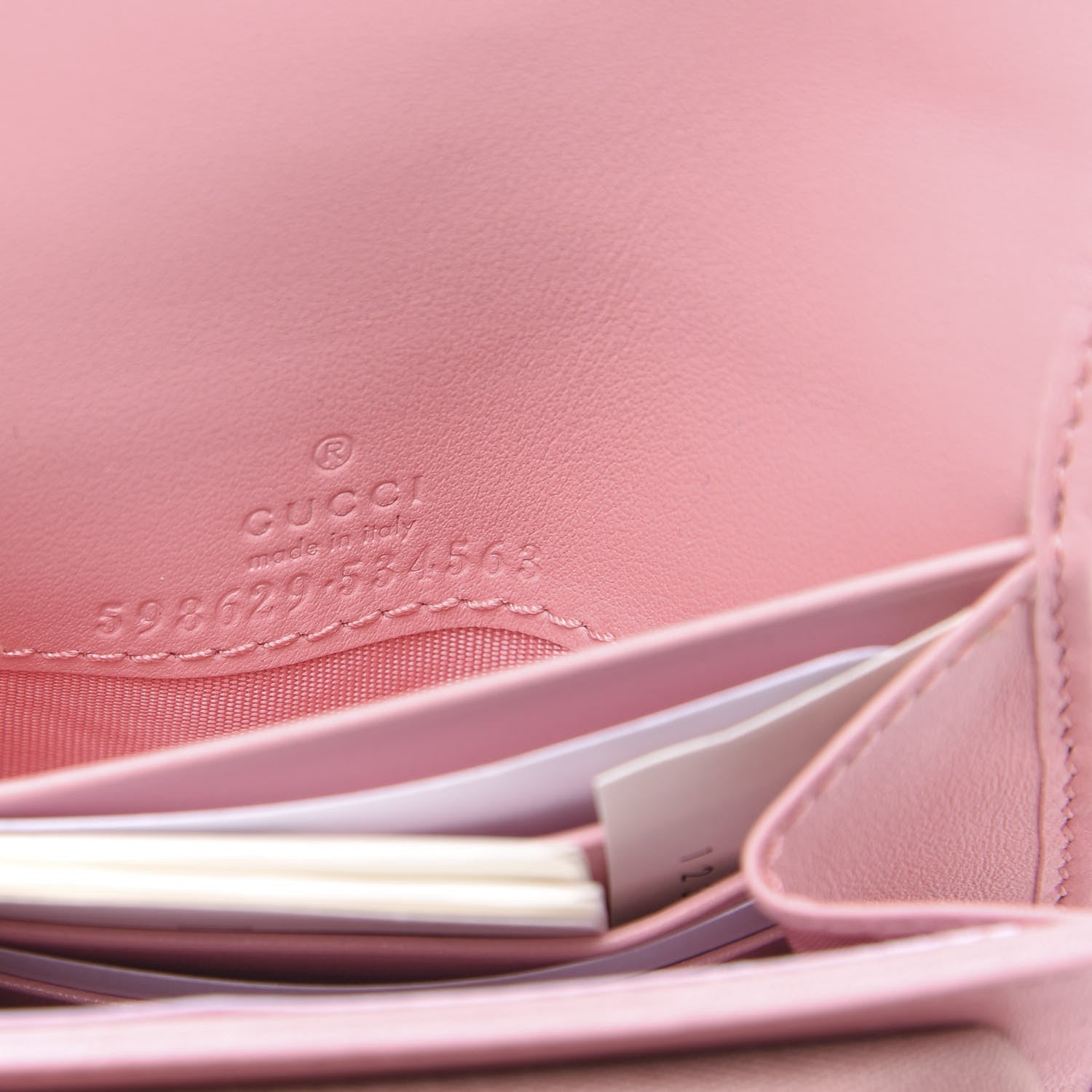 Gucci Calfskin Matelasse GG Marmont Medium Wallet Wild Rose 6 of 7
