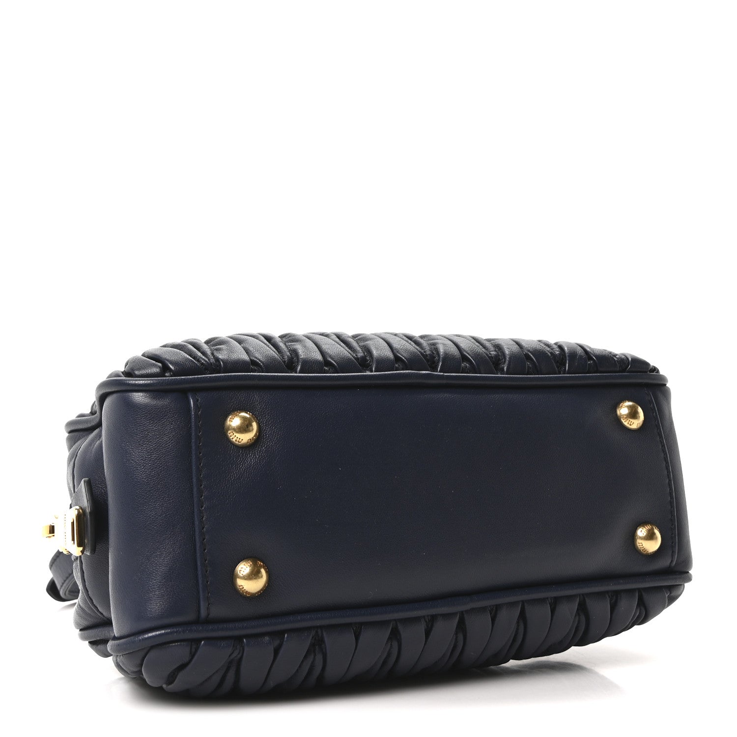 Miu Miu Nappa Matelasse Regular Arcadie Top Handle Bag Baltic Blue 4 of 10