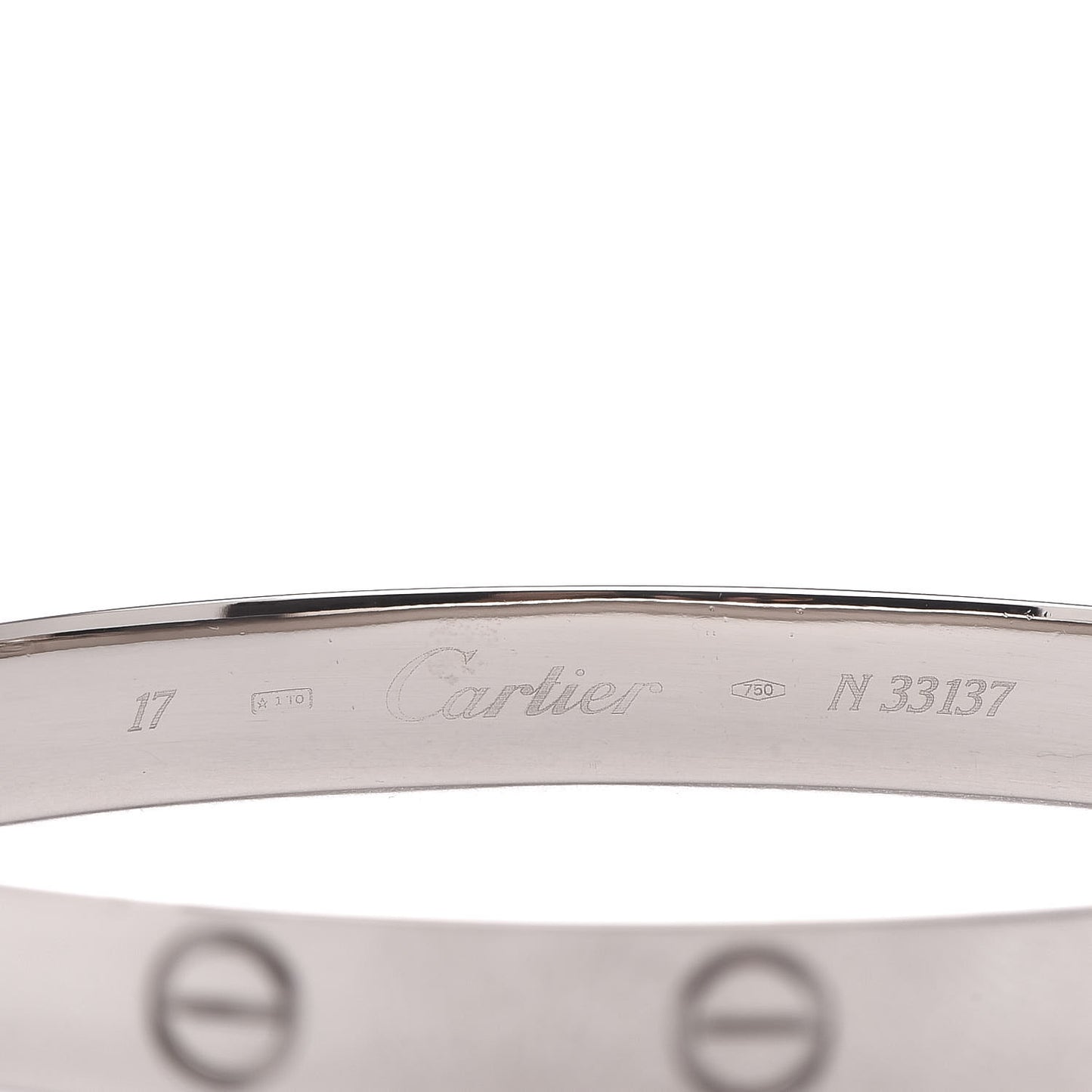 18K White Gold LOVE Bracelet 17
