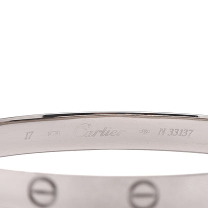 Cartier 18K White Gold LOVE Bracelet 17 5 of 6