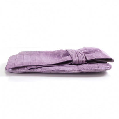 Nancy Gonzalez Crocodile Bow Envelope Clutch Lavender 3 of 5