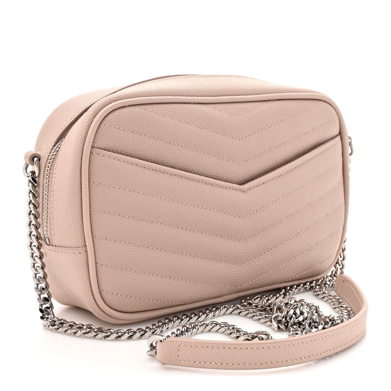 Saint Laurent Grain De Poudre Matelasse Monogram Mini Lou Camera Bag Marble Pink 3 of 11