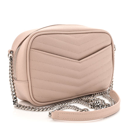 Saint Laurent Grain De Poudre Matelasse Monogram Mini Lou Camera Bag Marble Pink 3 of 11