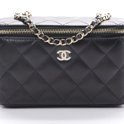 Chanel Lambskin Quilted Small Vanity Case With Chain Black 8 of 11