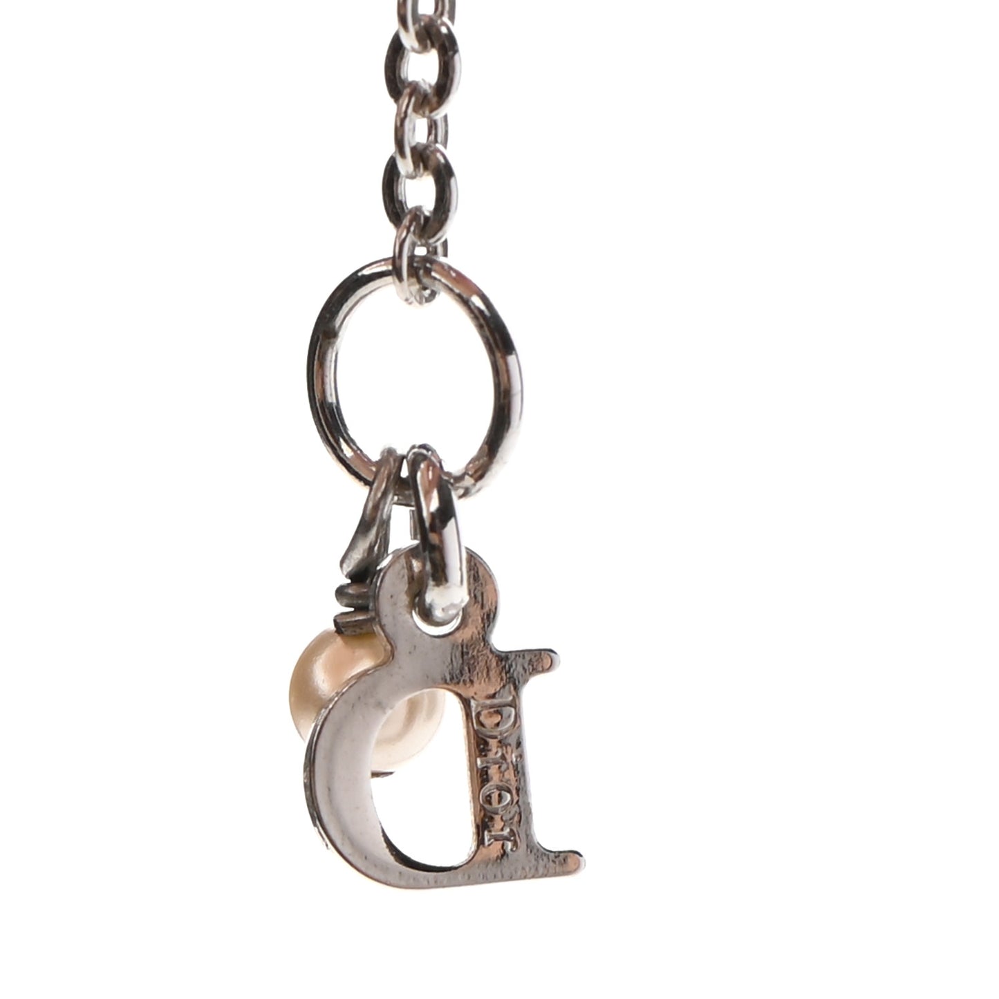 Pearl Logo Heart Necklace Silver