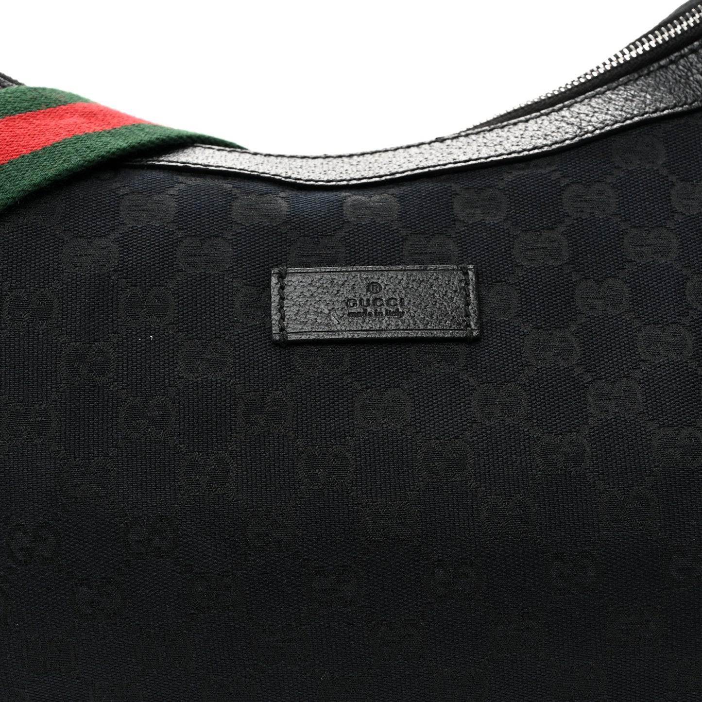 Monogram Web Medium Half Moon Hobo Black