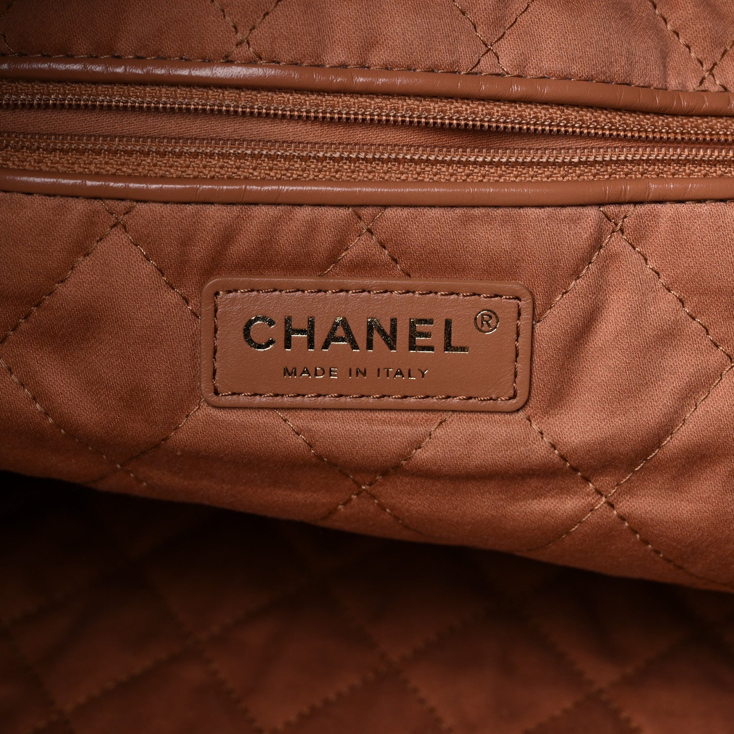 Chanel Shiny Calfskin Quilted Chanel 22 Camel 7 of 10