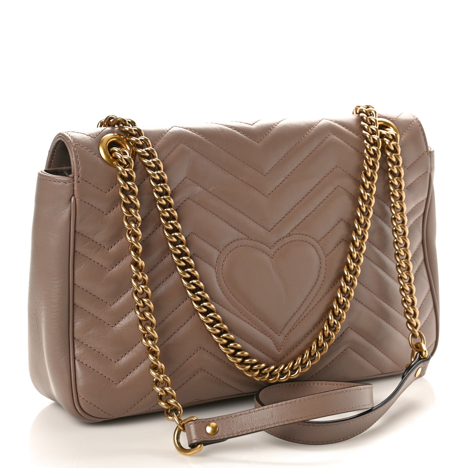 Gucci Calfskin Matelasse Medium GG Marmont Shoulder Bag Porcelain Rose 3 of 11