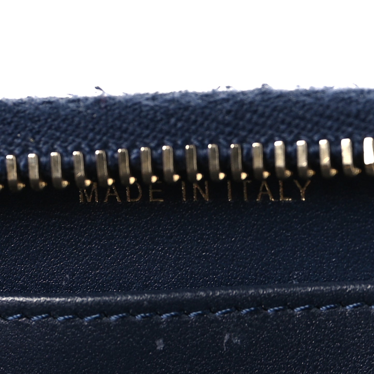 Caviar Quilted Filigree Zip Around Wallet Navy