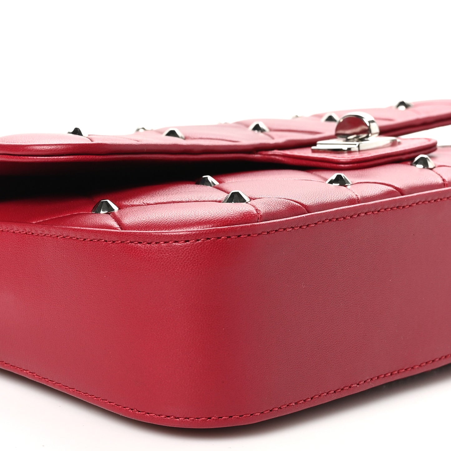 Pattina Nappa Crystal Studded Borchie Flap Bag Rubino