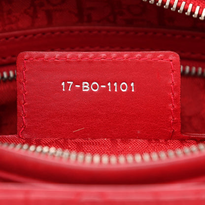 Christian Dior Lambskin Cannage Medium Lady Dior Red 7 of 10