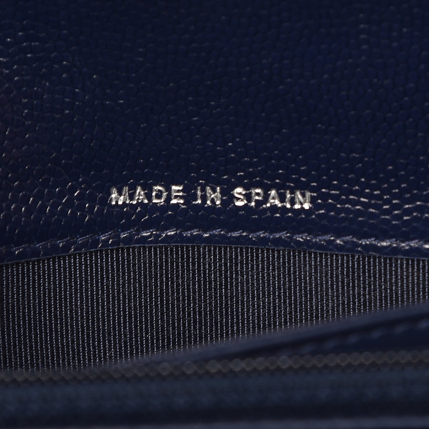 Caviar Quilted Large Flap Wallet Navy Blue