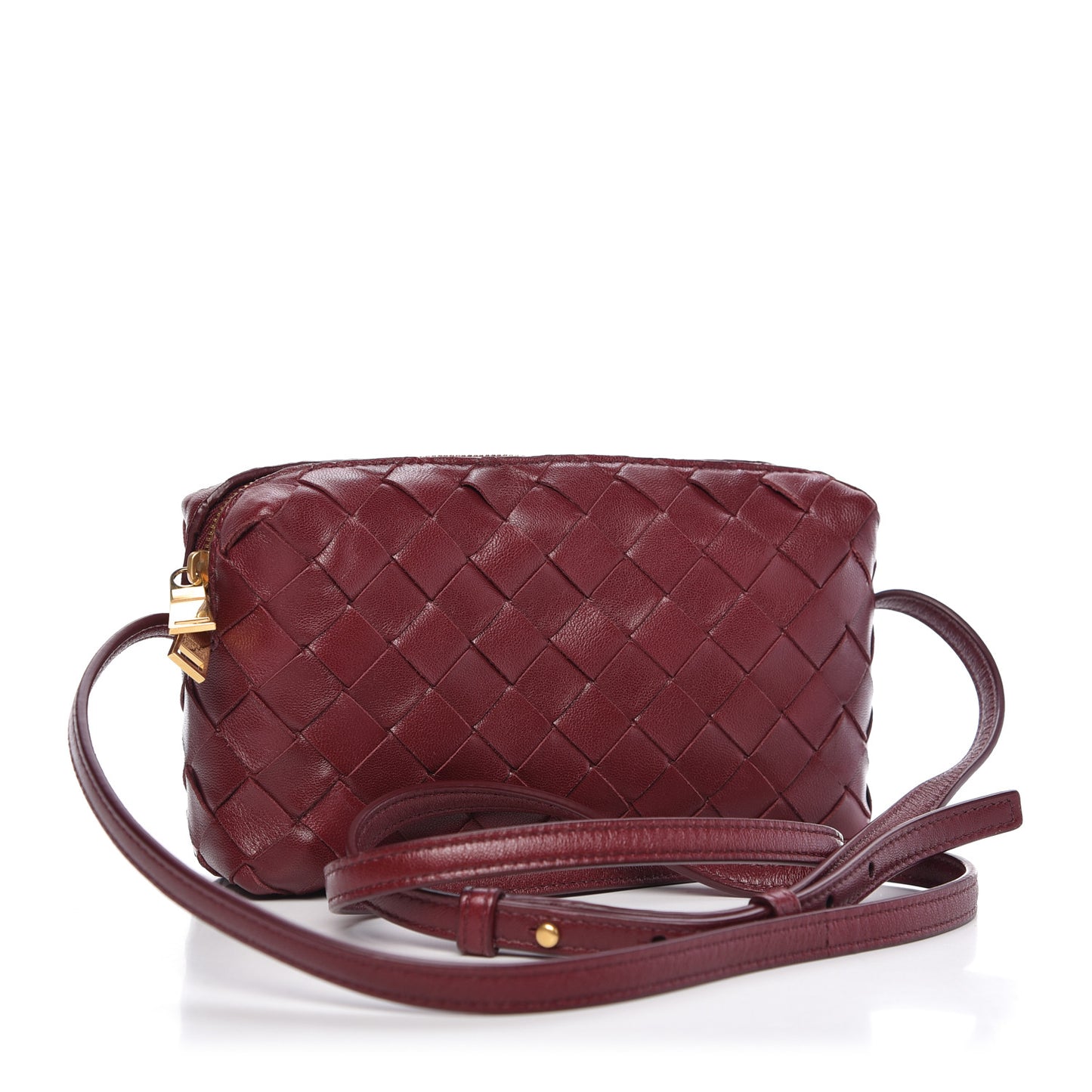 Nappa Intrecciato Mini Crossbody Bordeaux